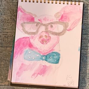 Original art piece painted by me. Silly pig 🐽